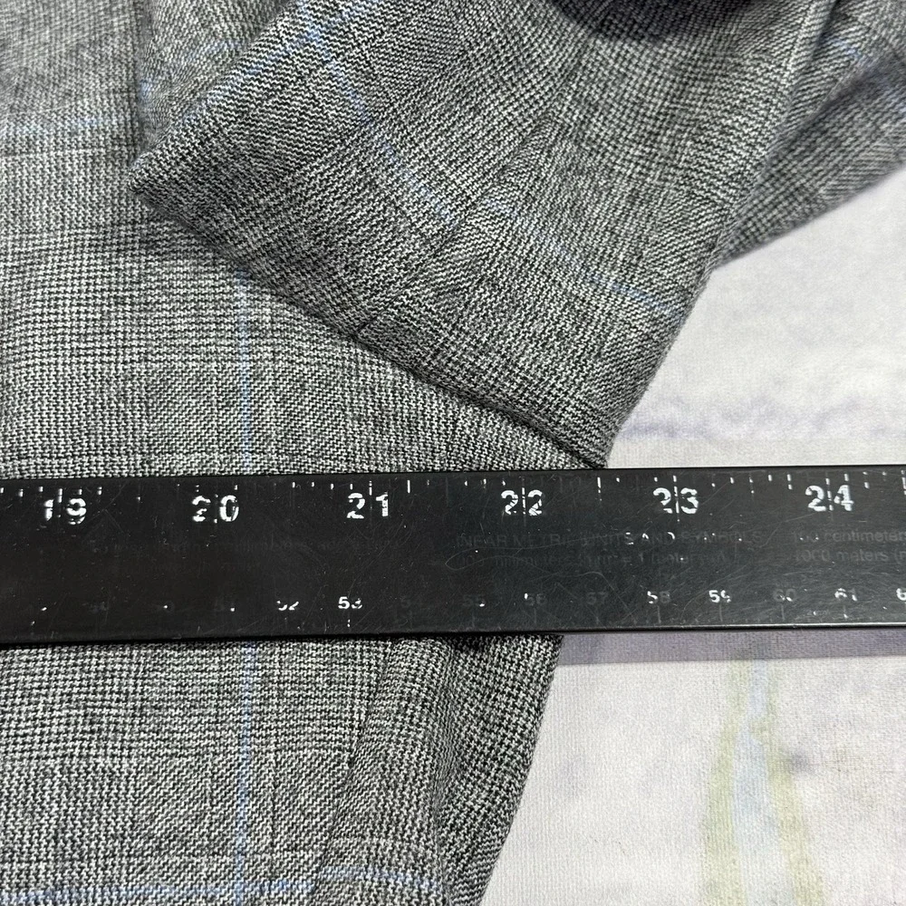 VTG Hickey Freeman Suit 42L Pure Wool Gray‎ Glen Check 36L Pants USA 90s